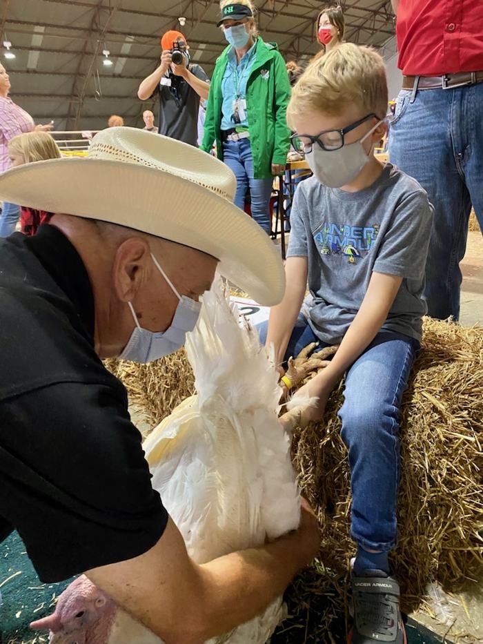 Boy with turkey