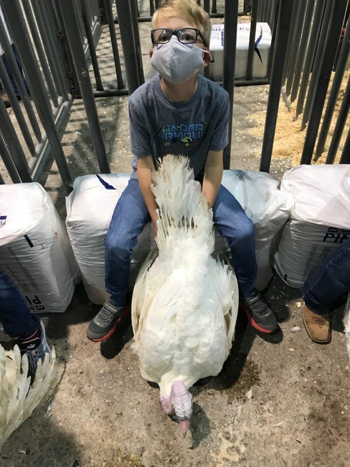 Boy with turkey