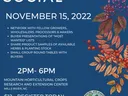 Notice about medicinal herb grower and buyer social on Nov 15, 2022