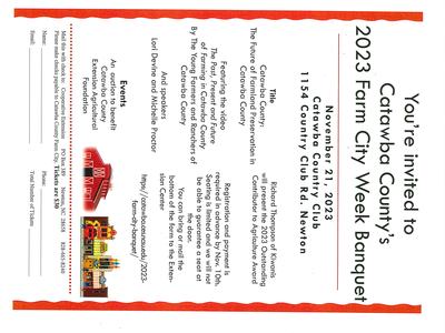 flyer for Farm City Banquet