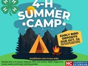 4-H SUMMER CAMP; EARLY BIRD DEPOSITS DUE OCT. 24; madison.ces.ncsu.edu