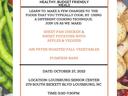 Fall Cooking Class flyer with class informatin on a vegetable background