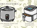 electric pressure cooker class Nov 9th and Air Fryer Class Nov 30th