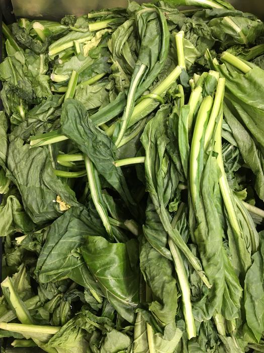 wilted, dull colored leafy greens