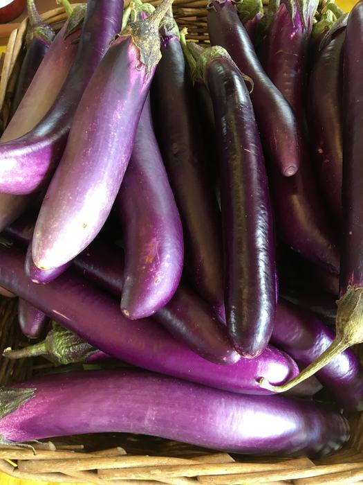 long, light purple eggplant