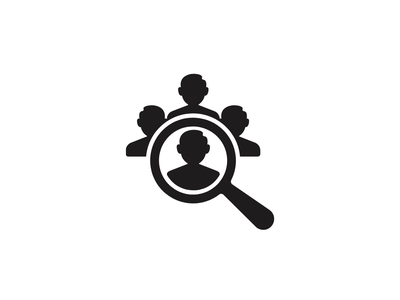 Magnifying glass looking at individual