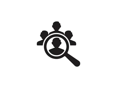 Magnifying glass looking at individual