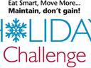 Eat Smart, Move More... Maintain, don't gain! HOLIDAY Challenge logo with snowflake O