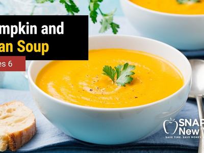 bowl of pumpkin and bean soup