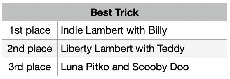 Dog Show Best Trick Winners