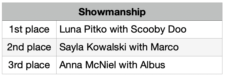 Dog Show Showmanship Winners