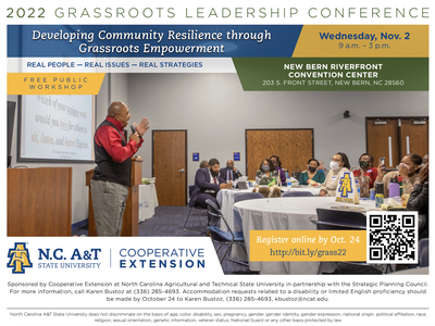 2022 Grassroots Leadership Conference: Developing Community Resilience, Nov 2 New Bern