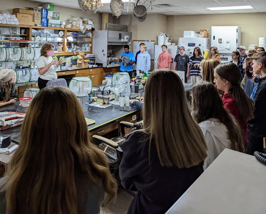 Students in a lab.
