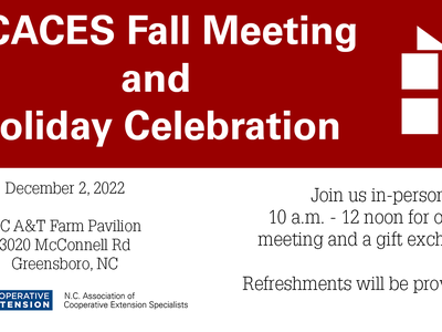 Image announcing the Fall 2022 NCACES meeting
