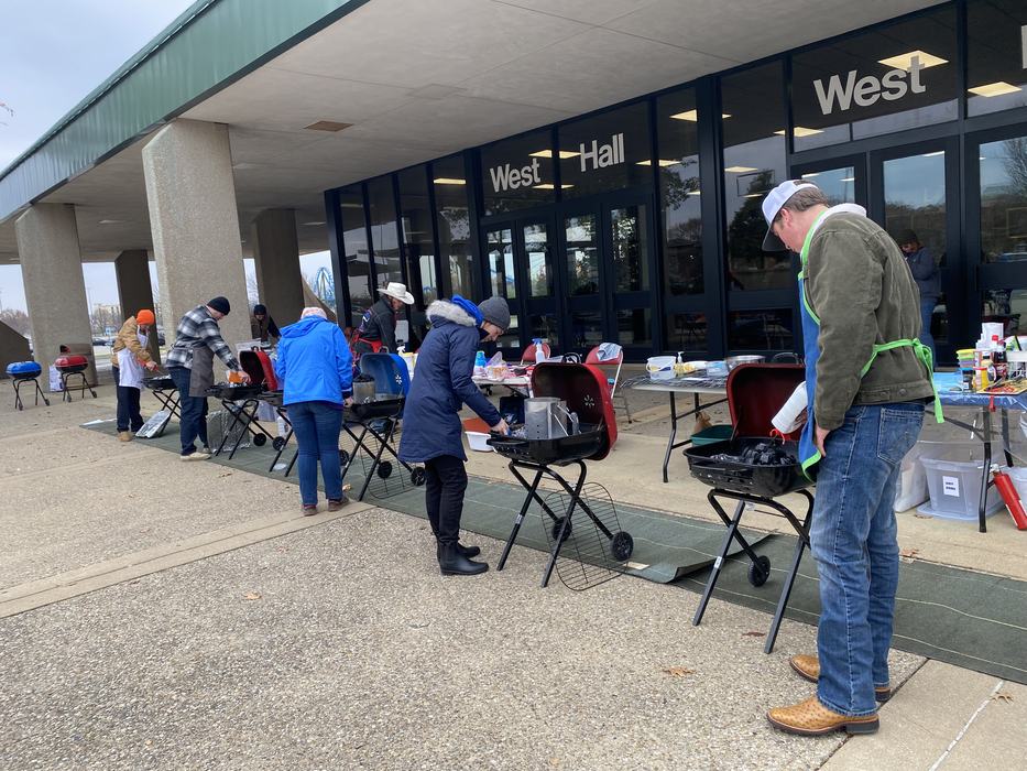 4-H Youth Grilling turkey burgers