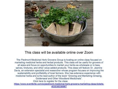 Marketing Medicinal Herbs. Wednesday, December 7 at 3:00 p.m.