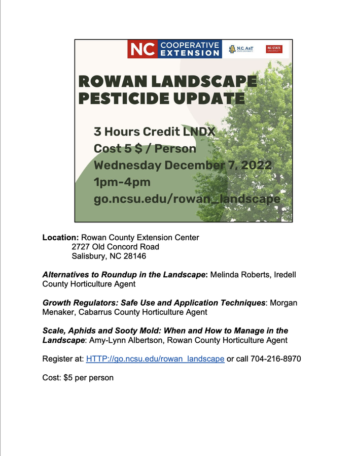 Landscape Pesticide Update with 3 hours of CEUs