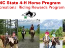 NC State 4-H Horse Program: Recreational Riding Rewards Program; group riding horses outdoors