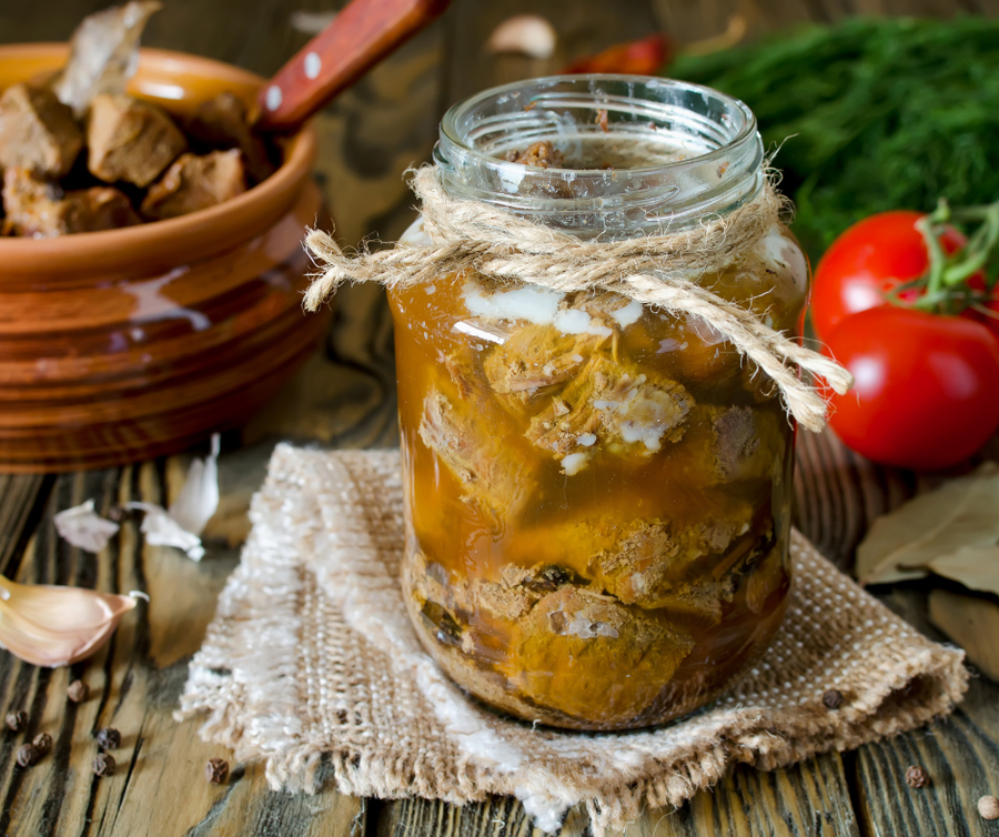 jar of canned meat