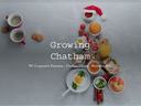 Growing Chatham December 2022 Edition Cover page of various fruits and vegetables arranged in the shape of a tree