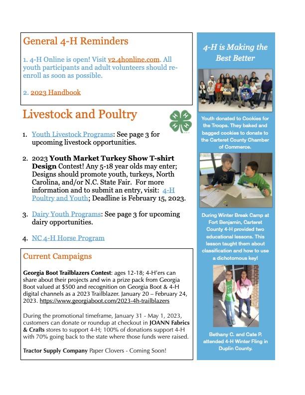 4-H Updates - February 2023 page 2