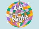 Colorful Retro Disco ball with "4-H Achievement Night text