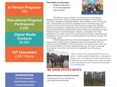 We Grow Franklin County-Local Impact, Program Areas list