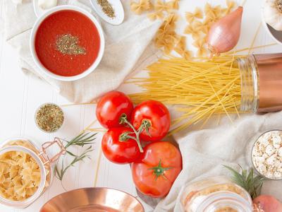 pasta and tomatoes