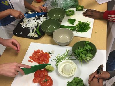 youth preparing food
