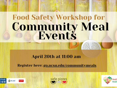 Food Safety Workshop for Community Meal Events — April 20 at 11:00 am