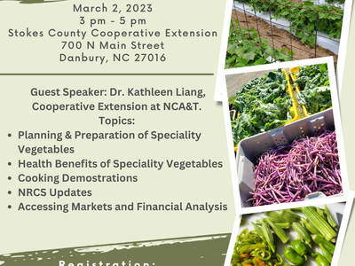 Growing specialty vegetables to improve rural prosperity — March 2, 2023, Danbury NC