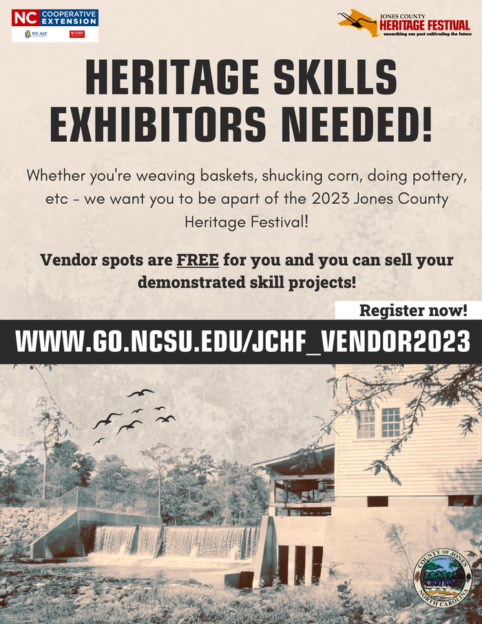 Vendor registration is open for heritage skills exhibitors only.
