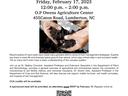 Hands holding soil; flyer titled "Understanding Microbiomes and Soil Health" Feb 17, 2023 12–2 p.m.