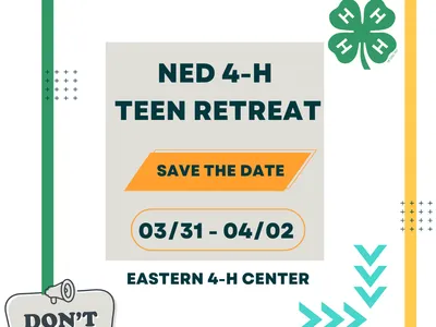 NED 4-H Teen Retreat flyer save the date