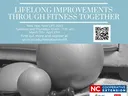 Flyer for LIFT Program featuring a picture with exercise equipment, QR code to registration, and N.C. Cooperative Extension Logo
