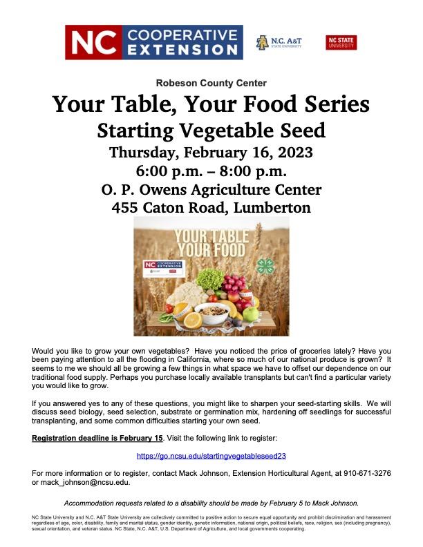Your Table, Your Food Series