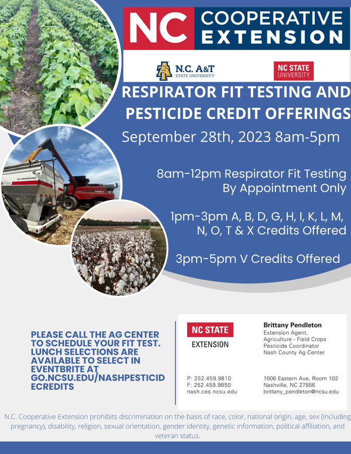 Respirator Fit Testing and Pesticide Credit Offerings event