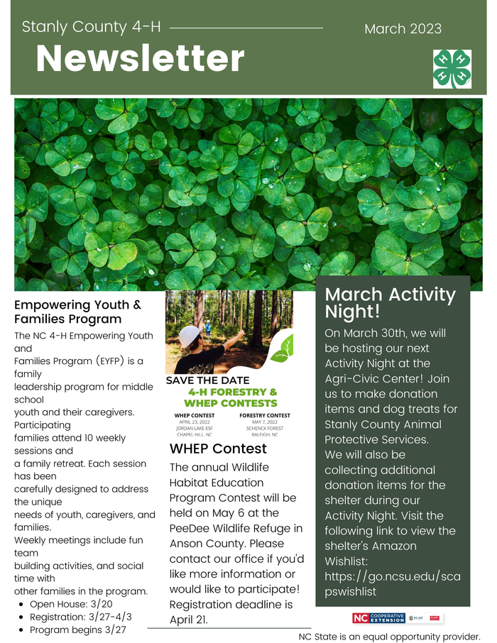 Stanly County 4-H Newsletter