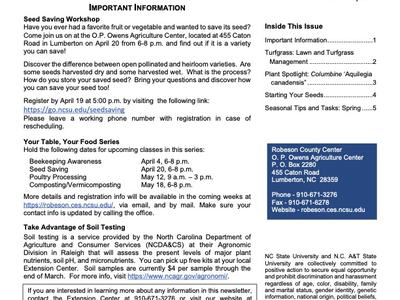 Coverpage of SPring 23 Horticulture Newsletter