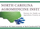 North Carolina Agromedicine Institute logo with NC state silhouette, fish, and partner universities