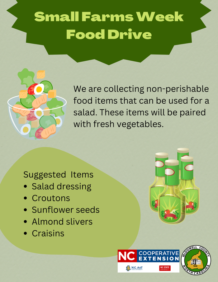 Small Farms Week Food Drive flyer
