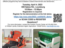 picture of 2 Seed Drills on informational flyer with date, time, location and registration info.