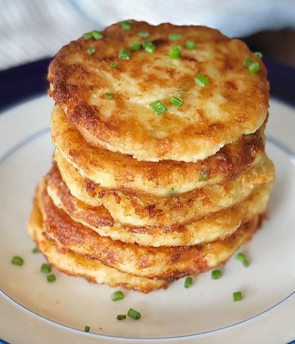 Stack of potato pancakes.