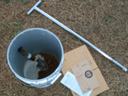 Soil sampling with bucket and probe