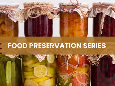 Jars with jams, jellies, and pickles