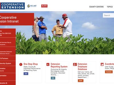 Screenshot of NC State Extension's Intranet site.