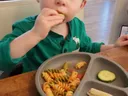 Toddler with plate