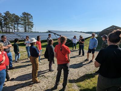 LFPT members touring sheep and solar farm