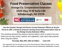 Preserve At Home! Food Preservation Classes, Orange Co. Cooperative Extension, Hillsborough, NC