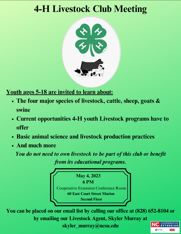 4-H Livestock Club Flyer